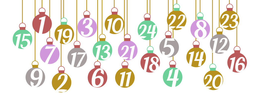 Adventskalender Adventskalender selber basteln. Titelbild mit Weihnachtskugeln.